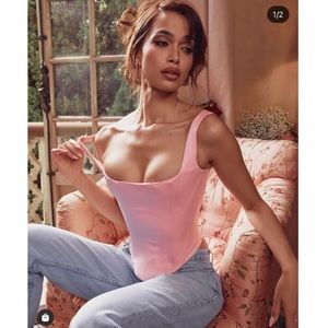 Rafa fairy pink longline corset house of cb